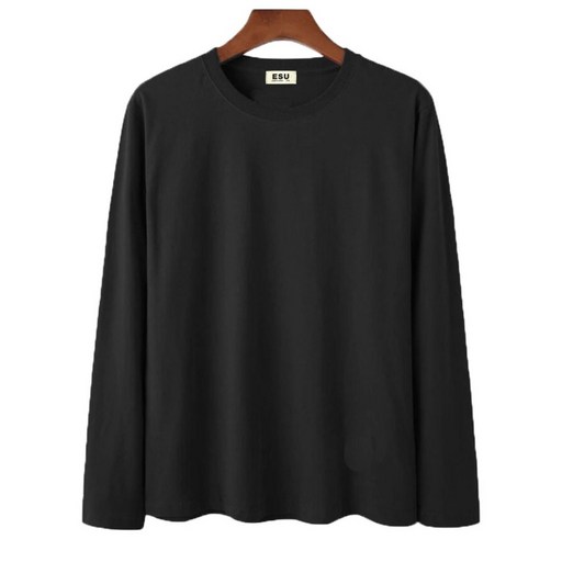 ESU 봄 가을 오버핏 빅사이즈 긴팔 남자 면 티셔츠 5종 컬러