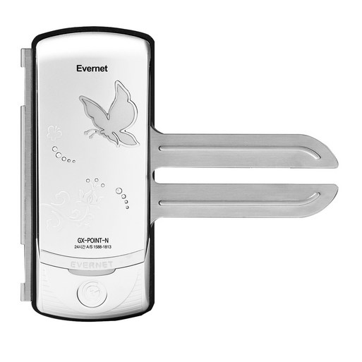 에버넷 커버형 유리문 전용 보조키 손잡이 없음 도어락, GXPOINTN, 고객직접설치