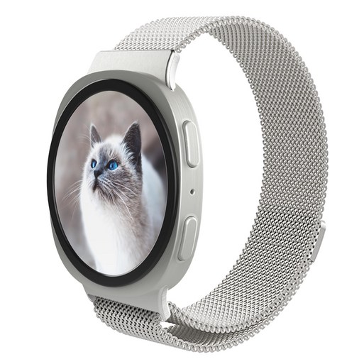 로랜텍 갤럭시워치 호환 마그네틱 메탈 스트랩, 실버, 1개