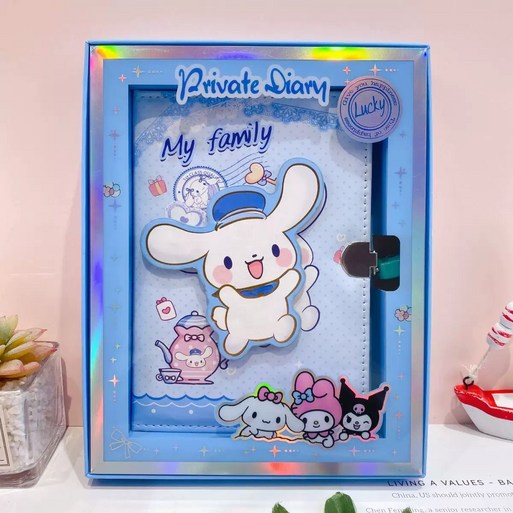 문구보따리 산리오 라부부 카피바라 다이어리 다꾸 비밀일기장 다꾸세트, 시나모롤 블루, 1개