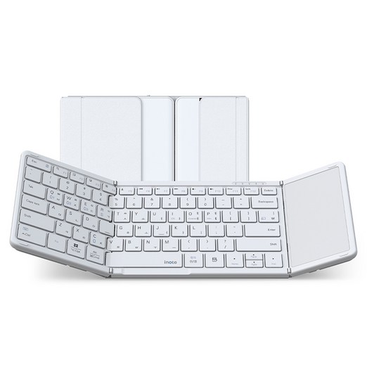 아이노트 멀티 페어링 무선 터치패드 블루투스 접이식 키보드, 화 이 트, XFolding XK905B, 제조사축