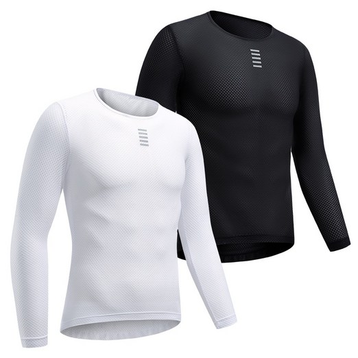봄가을 기능성 베이스레이어 남성 긴팔 슬림핏 자전거 이너 블랙화이트