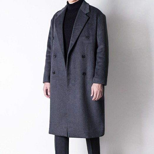 디아웃핏 M3XL 남자 프리미엄 리얼 울코트 로이 더블코트 고급 겨울코트 빅사이즈 캐시미어 오버핏 롱코트