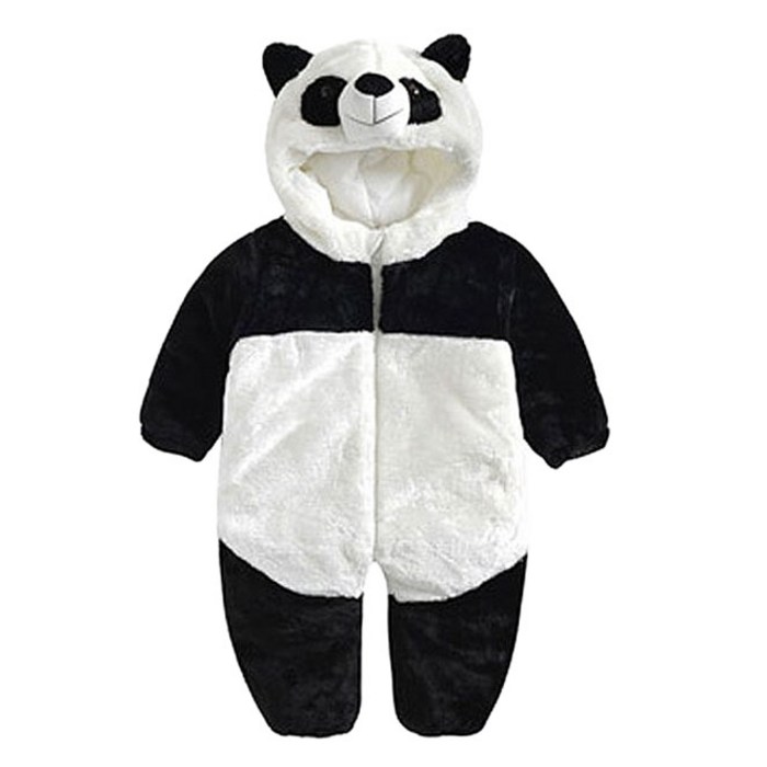 조이멀티 아동용 포근 따뜻한 팬더곰 긴팔 우주복