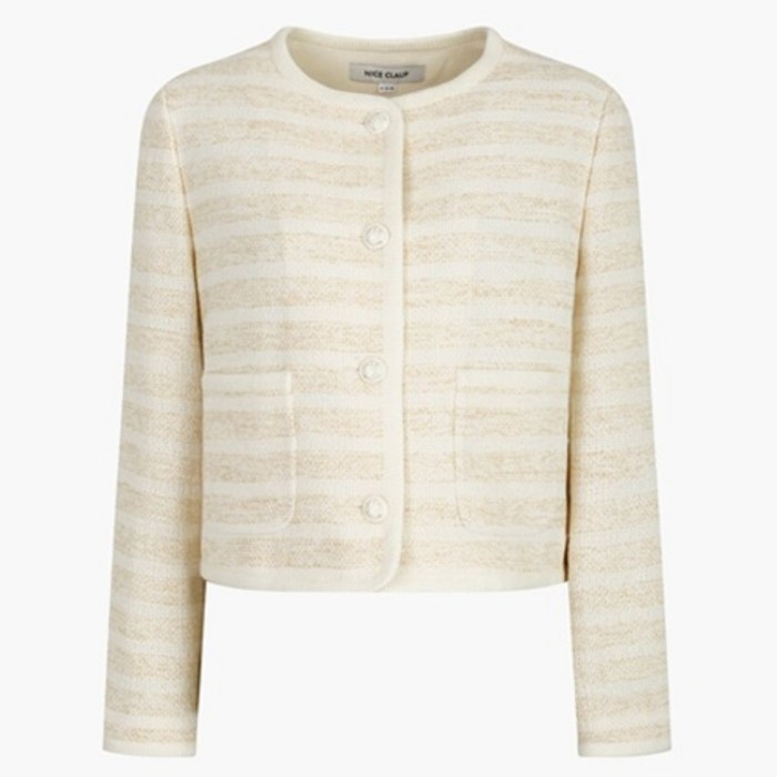 나이스클랍 여성용 라운드 스트라이프 자켓 N241MWJ106BE