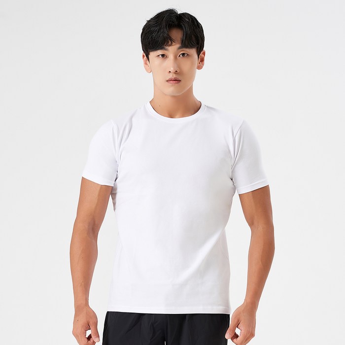 허그본 남성용 무지 데일리 머슬핏 무지라인 반팔 티셔츠 허그본 남성용 무지 데일리 머슬핏 무지라인 반팔 티셔츠
