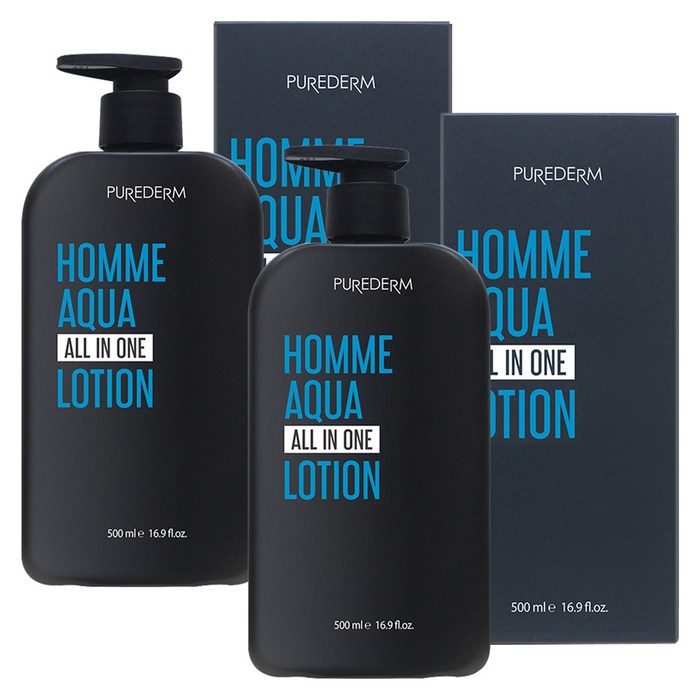 퓨어덤 옴므 아쿠아 올인원 로션, 500ml, 2개
