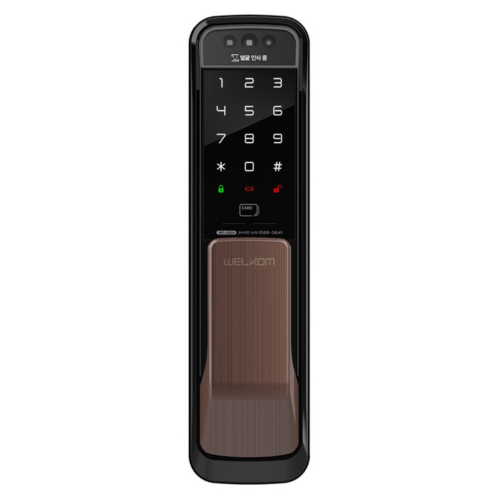 웰콤 솔리티 얼굴인식 무타공 푸시풀 도어락 WP500A, WP500A, 고객직접설치