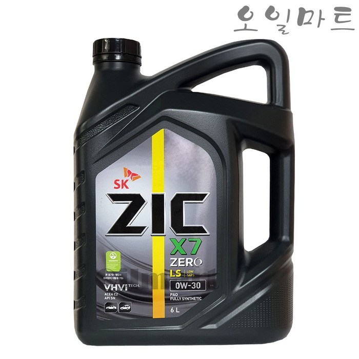 오일마트 지크 제로 ZIC ZERO 0W30 C2 6L 디젤/가솔린 합성엔진오일, 1개, 6L