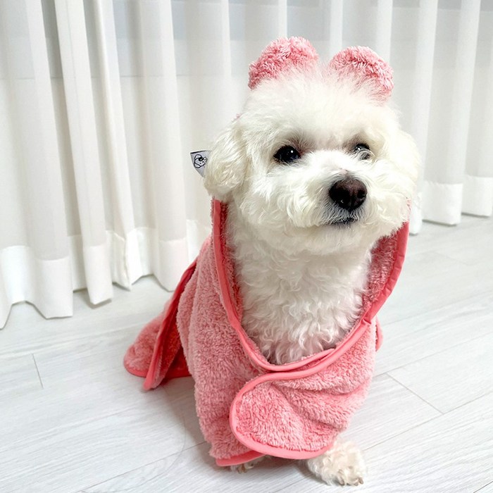 엘림스 펫 초극세사 중량2배 고양이 강아지 목욕 수건 가운