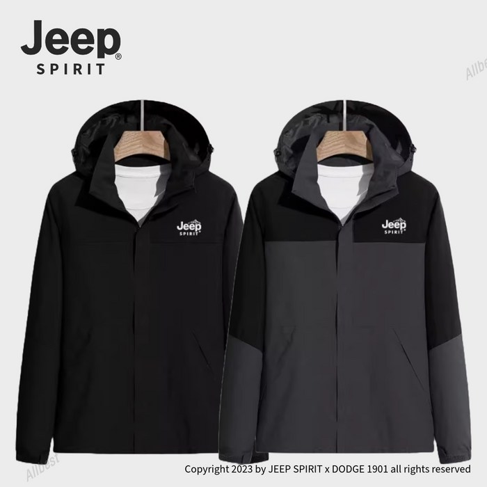 JEEP SPIRIT 지프 남자 여자 바람막이 모자 탈부착 자켓 후드 경량