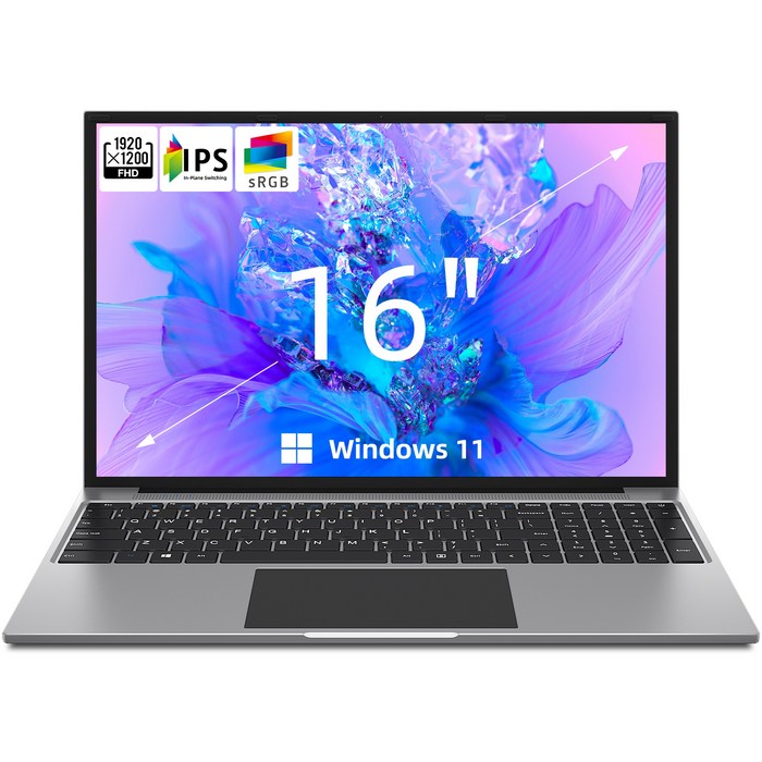 노트북/16인치/DDR4 4G/SSD 128G/가성비노트북/슬림/FHD IPS/업무용/사무용/그레이
