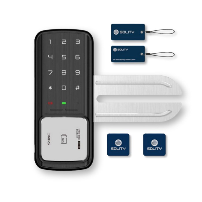 혜강 솔리티 SG30 IOT도어락 번호키 카드키 유리문도어락전용 강화유리