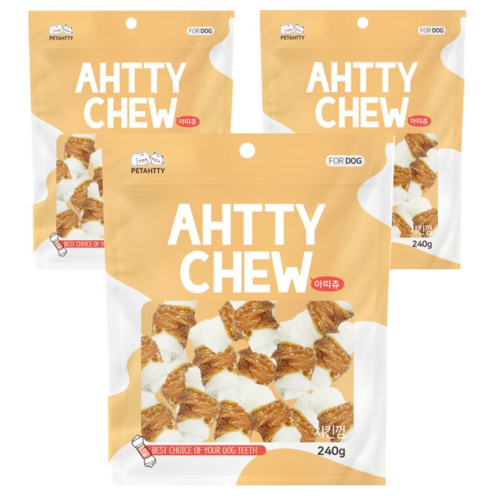 강아지 아띠츄 딩고 껌 소형, 혼합맛치킨우유, 240g, 3개