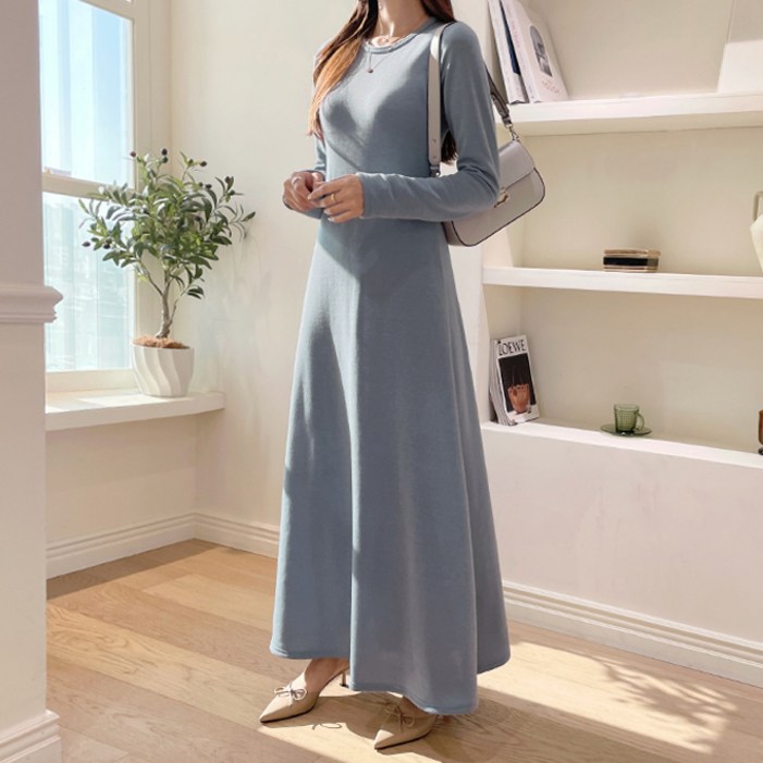 세이스타일 기모 니트 A롱 원피스