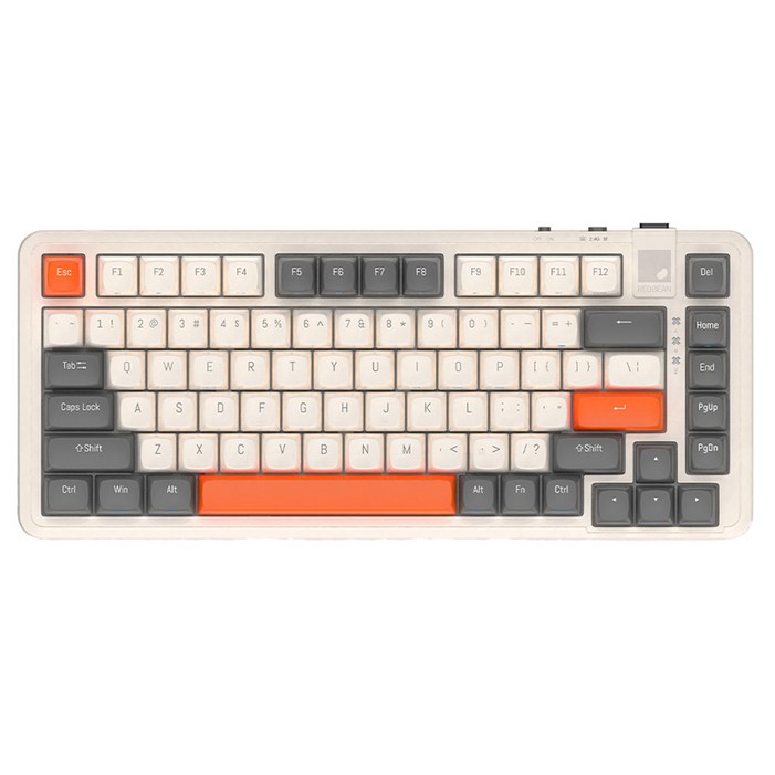 레드빈 더베러 핫스왑 기계식 키보드 A1 피치축 무선 텐키리스 저소음, 캐롯베이지, A182BGPEACH, 피치축