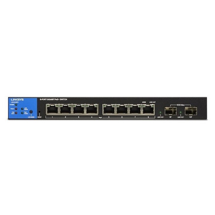 링크시스 8포트 PoE 1000Mbps 2SFP 스위칭허브, LGS310MPC, 1개
