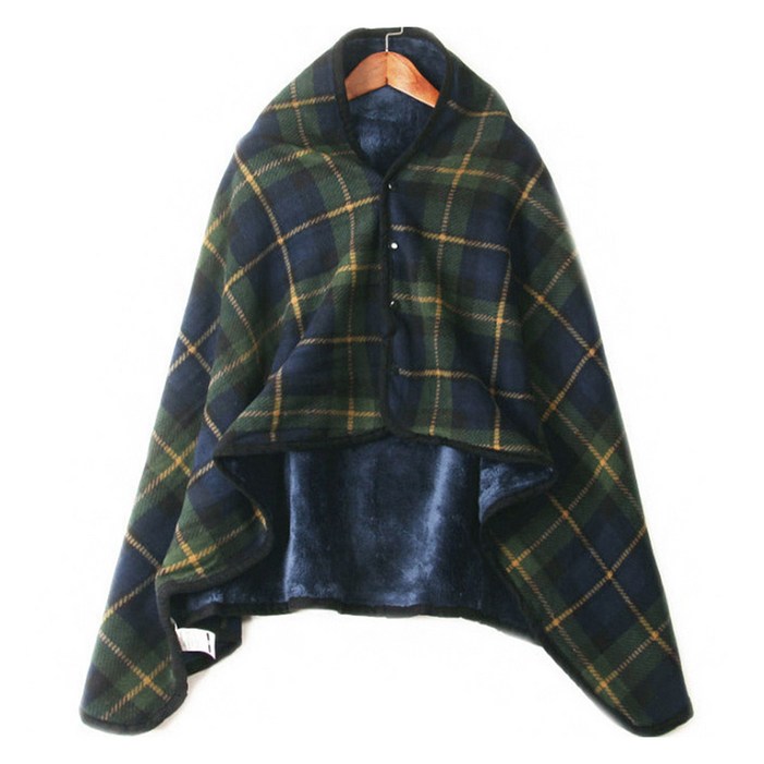 극세사 똑딱이 인조 밍크 체크 무릎 담요