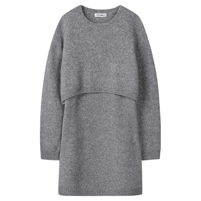 씨씨콜렉트 레이어드 니트 드레스
