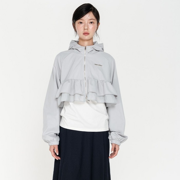 하이스쿨디스코 러플 후드집업 윈드브레이커