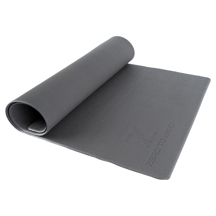 제로투히어로 PVC 헬스 홈트레이닝 층간소음 미끄럼방지 충격흡수 매트, 그레이, 1개