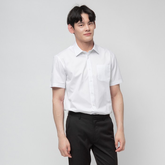 캐럿 남성용 레귤러핏 반팔 드레스 와이셔츠 캐럿 남성용 레귤러핏 반팔 드레스 와이셔츠