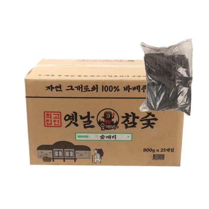 숯깨비 바베큐 옛날참숯, 800g, 25개