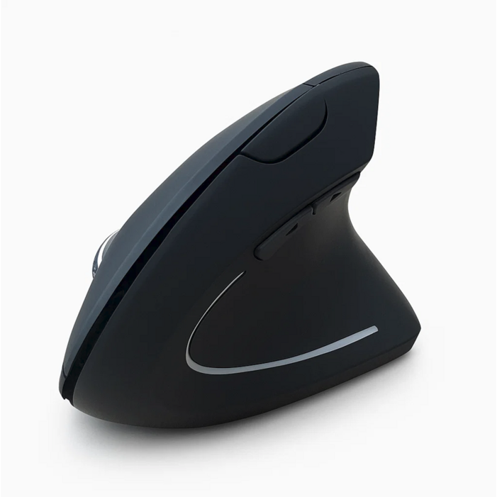 Monsik 몽식 충전식 무소음 무선 인체공학 버티컬 마우스, 블랙