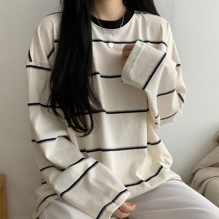 바이누아 스트라이프 루즈핏 티셔츠