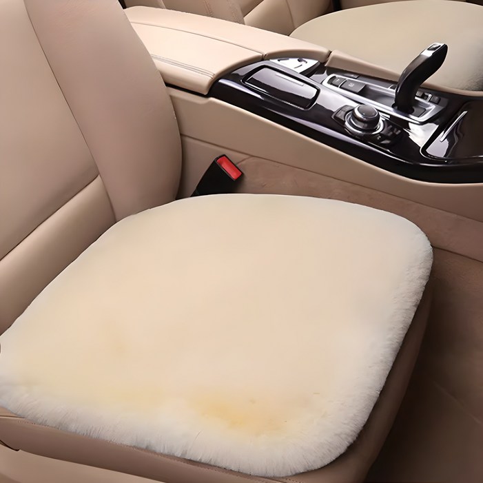 시즌off 특가 시크벤 포근한 극세사 겨울 털 방석 따뜻한 차량용 의자 자동차 시트 FW01, 베이지, 1개