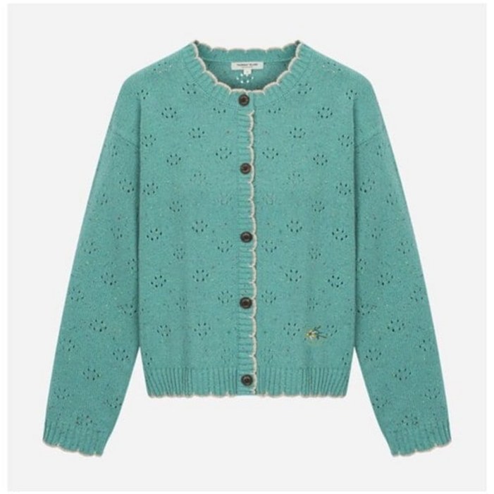 백화점 정품 써스데이아일랜드 간절기 플라워 자수 라운드넥 가디건 T256MCD322W