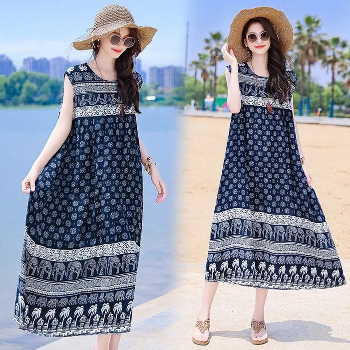 한여름의 시원한 빅사이즈 여름 휴가원피스