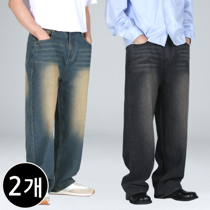 11 남자 청바지 빅사이즈 와이드 데님 팬츠 64672