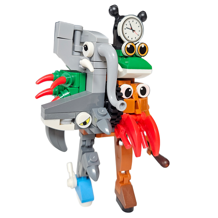 이탈리안 브레인롯 조립블럭 8시리즈 블록, 미니 6단합체 보스, 1개