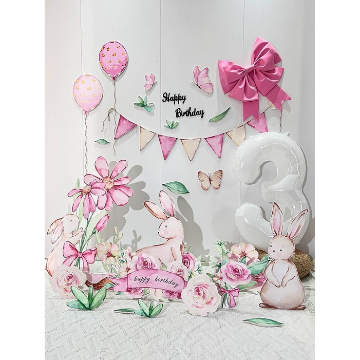 돌상포토존 꾸미기 배경 돌상소품 유치원 풀세트 셀프 동화 토끼 세트 1