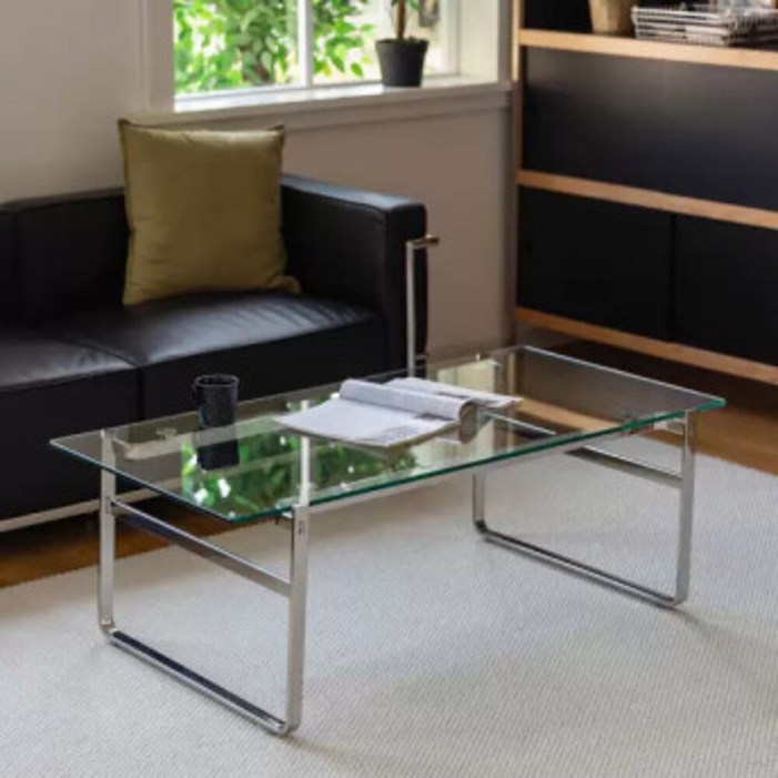 메종284 Fabricius 소파 테이블 놀 커피 테이블 강화유리 스테인리스 거실탁자