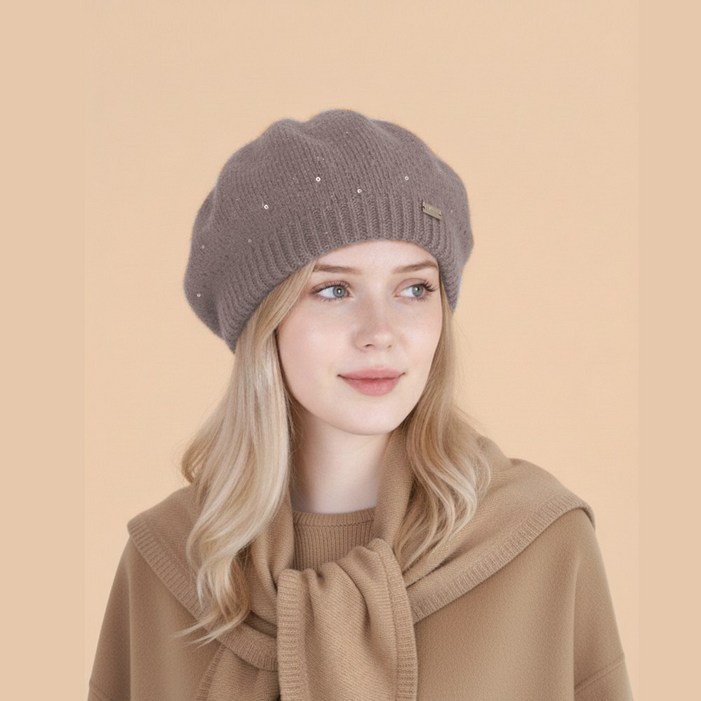 불레부 보레 도톰한 방한 니트 앙고라 베레모