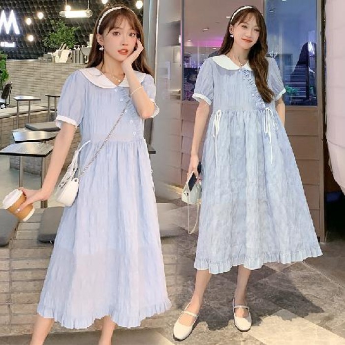 임산부 반팔 원피스 롱스커트 임부복ZHJ2023030702