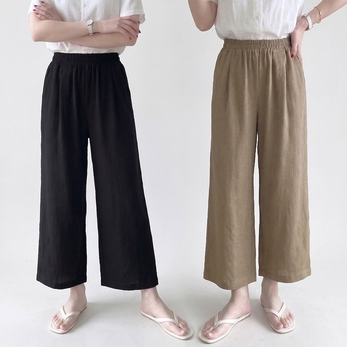 2장 에이플심플 여성 여름 와이드팬츠 8부 9부 냉감찰랑바지