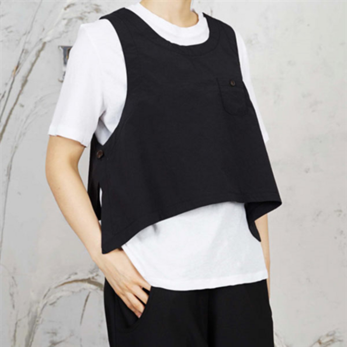 여성 NC원단 보브 미니포켓 크롭 조끼