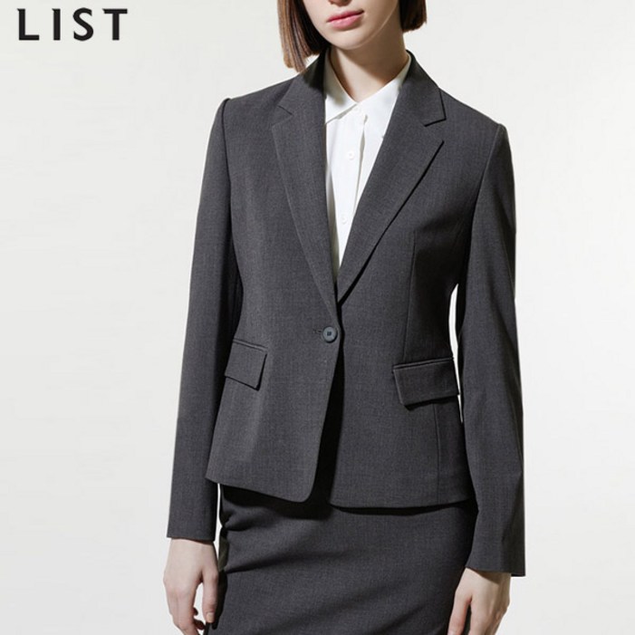 리스트 [리스트(LIST)] 세미 원버튼 숏 셋업 재킷