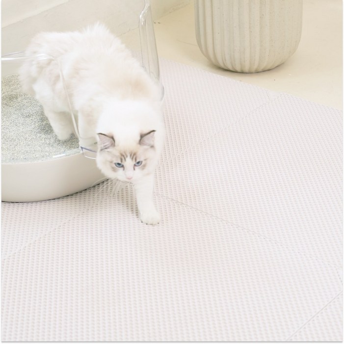 냥쌤 캐치매트 고양이 모래 사막화 방지 매트 화장실 패드, 4개, 큐브타입