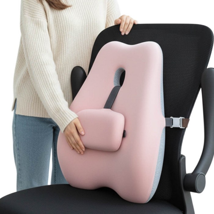 깔끔더하기 등받이 사무실 허리 쿠션 높이조절