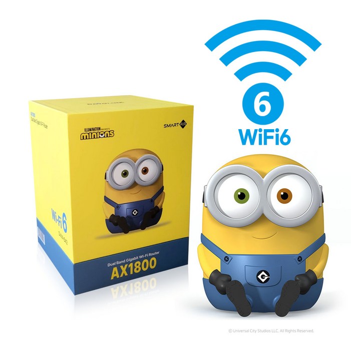밥 미니언즈공유기 와이파이 WiFi 6 AX1800