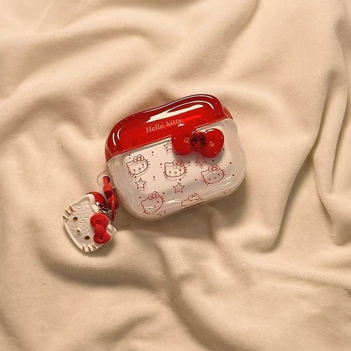 TYREUS 에어팟 4세대 케이스 낙서 키티 키링 세트 호환