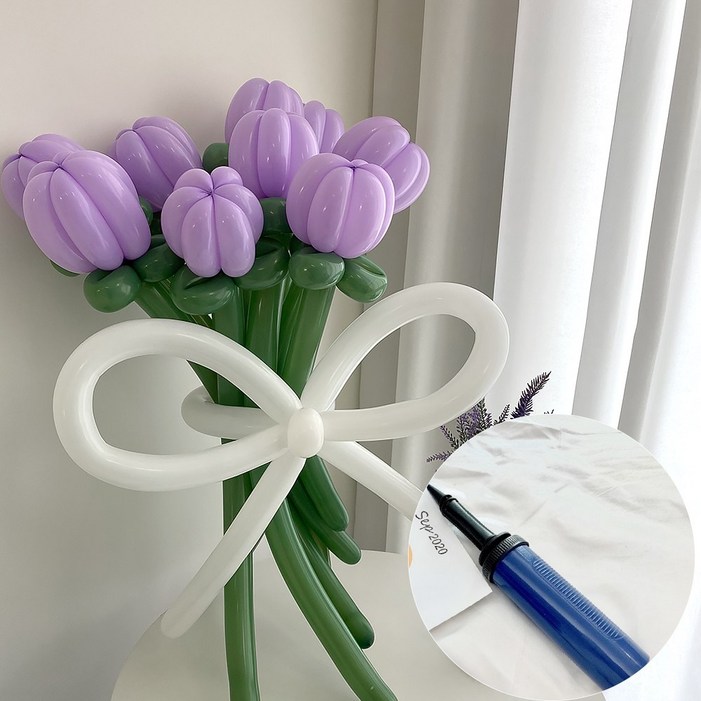 DIY 요술풍선 퍼플 튤립 꽃다발 손펌프 by 파티아일랜드