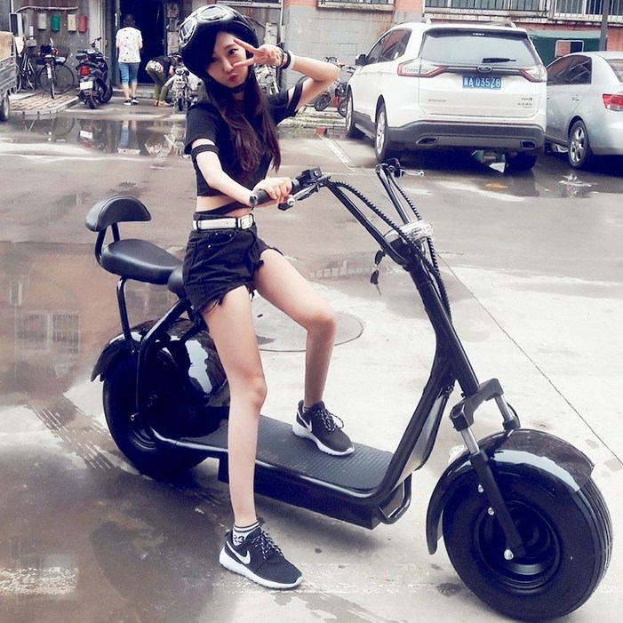 전동 스쿠터 할리 대형 바퀴 리튬 배터리스쿠터 더블 타이어 전기 자전거 자동차 스쿠터이동식