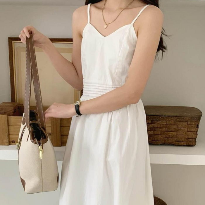 1015마켓자체제작 끈나시 뷔스티에 롱원피스