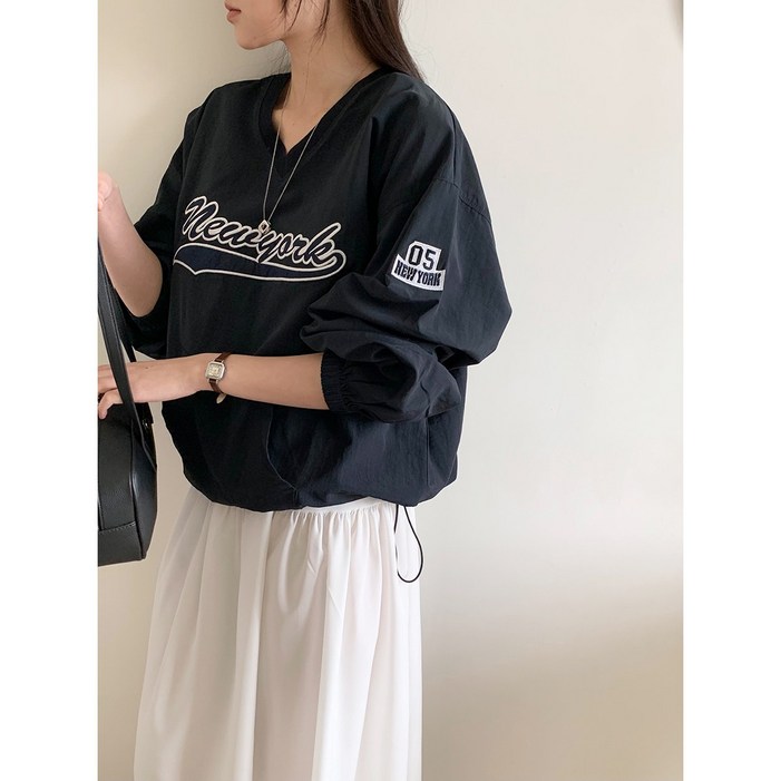 캐주얼 스트링 아노락 맨투맨 빅사이즈 루즈핏 박시핏 오버핏 캠핑룩 긴팔맨투맨