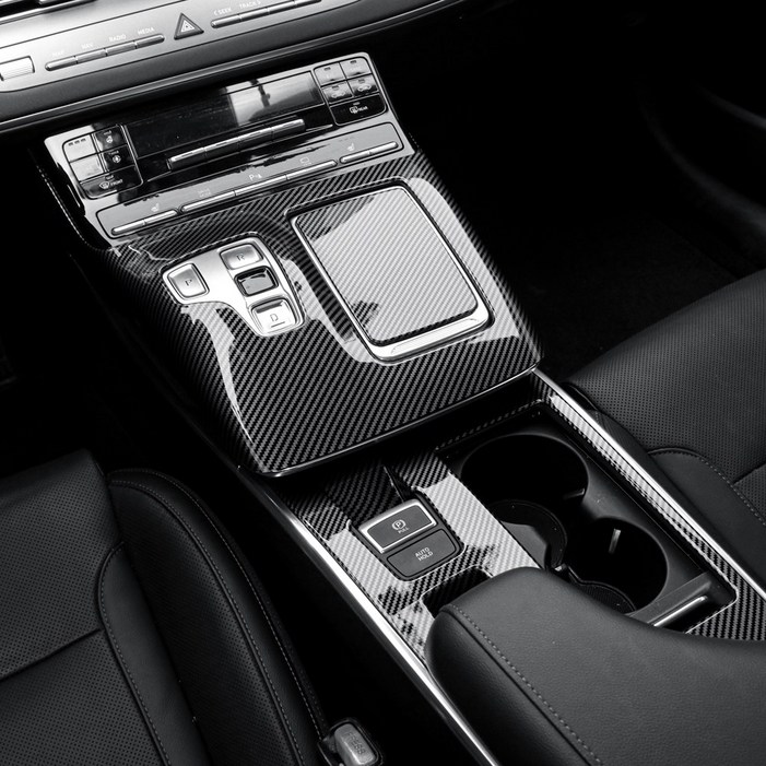 더블랙 호환 더뉴그랜저 기어패널 커버 컵홀더 커버 튜닝 용품 카본 몰딩 악세사리, 기타